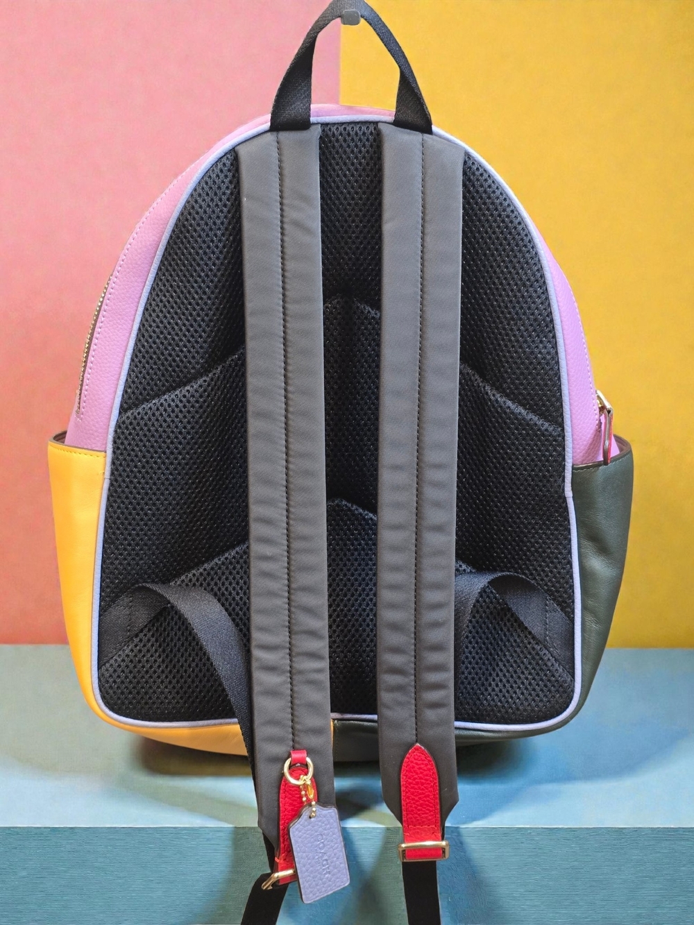 Coach Court Colorblock Leather Backpack NWOT - Picture 4 of 11